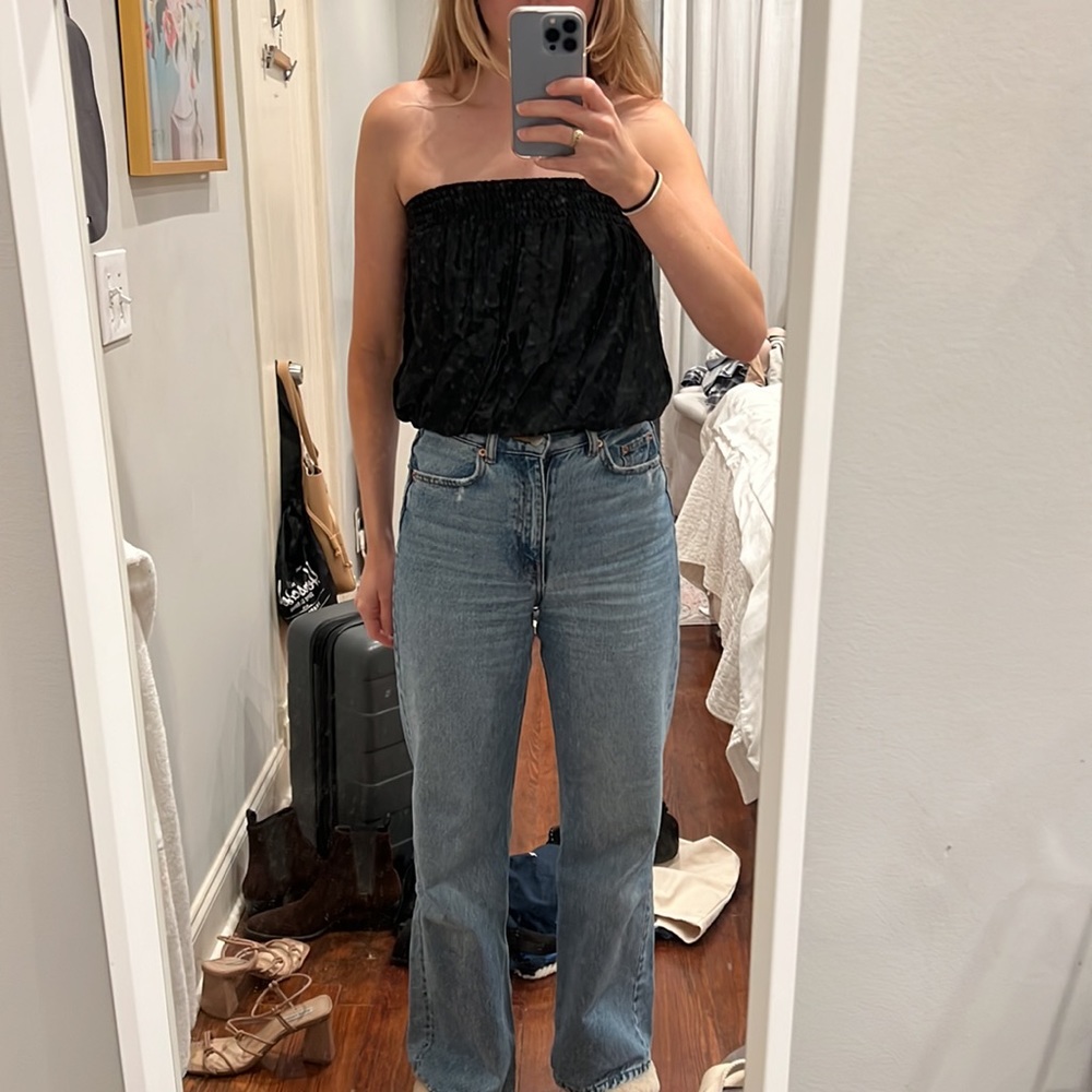 Sofia Made in Italy Black Strappless Top